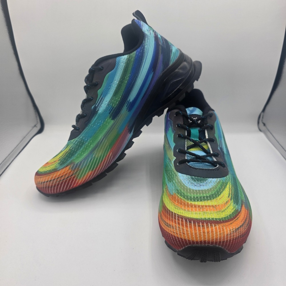 NWOB Kricely Trail Running Shoes Mens 9W Wide 2E Rainbow Multi Color